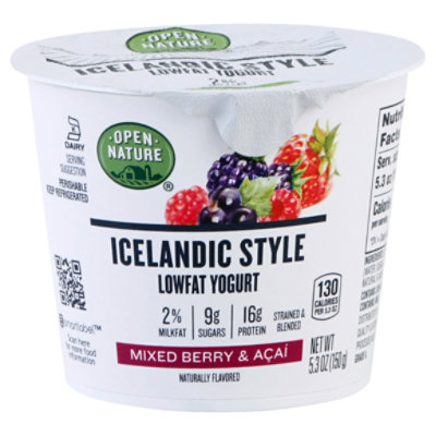 Open Nature Icelandic Yogurt Mixed Berry & Acai Lowfat - 5.3 Oz