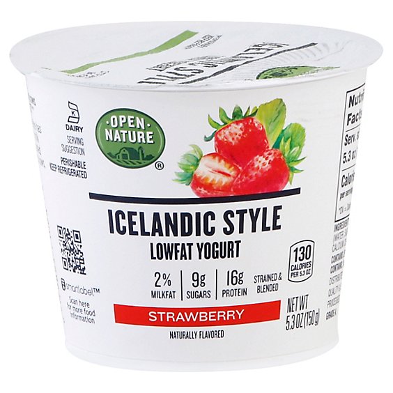 Open Nature Icelandic Yogurt Lowfat Strawberry - 5.3 Oz