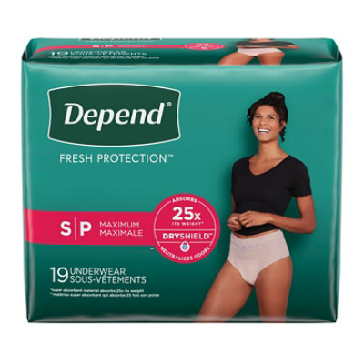 Depend Fresh ProteCountion Adult Small Blush Absorbency Incontinence Underwear - 19 Count - Image 7