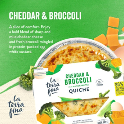 La Terra Fina Cheddar And Broccoli Quiche - 23 Oz - Image 2