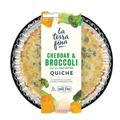 La Terra Fina Cheddar And Broccoli Quiche - 23 Oz