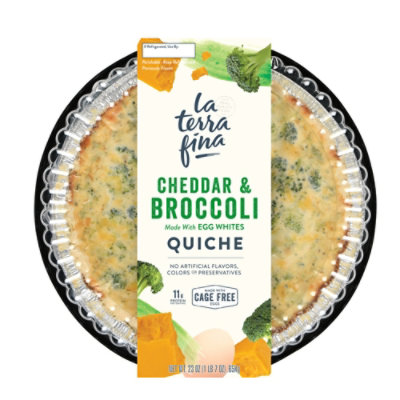 La Terra Fina Cheddar And Broccoli Quiche - 23 Oz - Image 1