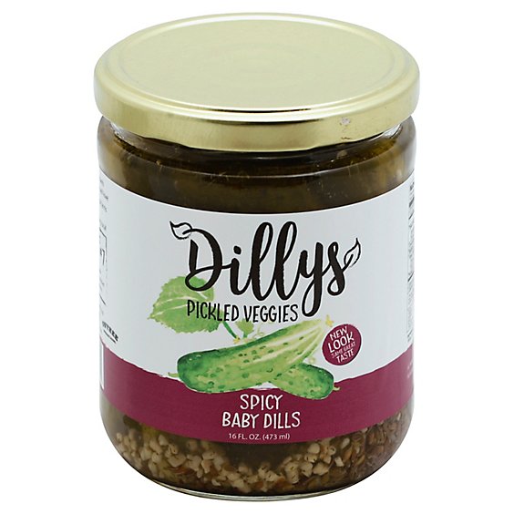 Dillys Pickled Veggies Spicy Baby Dills - 16 Fl. Oz.