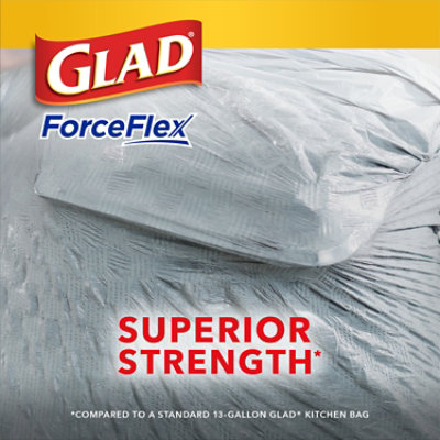 Glad ForceFlex OdorShield 13 Gallon Tall Kitchen Drawstring Trash Bags - 40 Count - Image 5