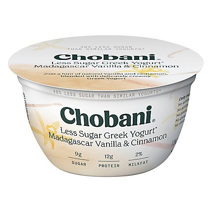 Chobani Yogurt Greek Less Sugar Madagascar Vanilla & Cinnamon - 5.3 Oz - Image 2