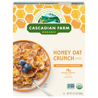 Cascadian Farm Organic Honey Oat Crunch Non Gmo Cereal - 13.5 Oz - Image 1