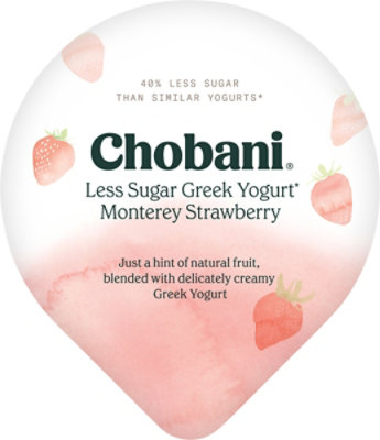 Chobani Less Sugar Monterey Strawberry Greek Yogurt - 5.3 Oz - Image 2