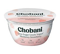 Chobani Yogurt Greek Less Sugar Monterey Strawberry - 5.3 Oz