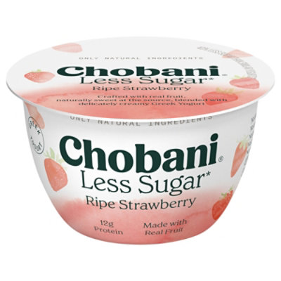 Chobani Yogurt Greek Less Sugar Monterey Strawberry - 5.3 Oz