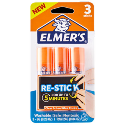 Elnmers Re-Stick Glue Stick - 3 Count