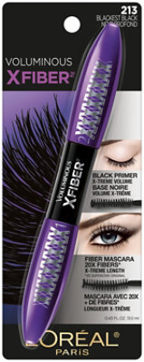 L'Oreal Voluminous X Fiber Blackest Black Mascara - 0.43 Fl. Oz. - Image 1
