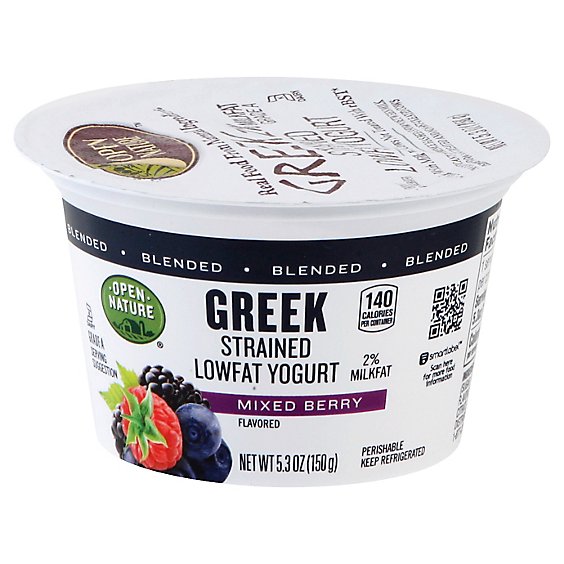 Open Nature Greek Yogurt Mixed Berry Lowfat - 5.3 Oz