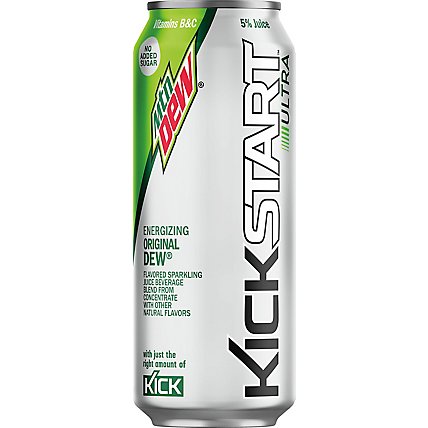 Mtn Dew Soda Kickstart Energizing Original Dew Ultra - 16 Fl. Oz. - Image 2