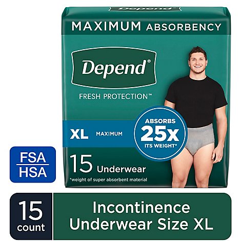 Depend FIT FLEX Adult Incontinence Underwear for Men - 15 Count