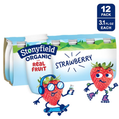 Stonyfield Organic Lowfat Strawberry Yogurt Smoothie - 12-3.1 Oz - Image 1