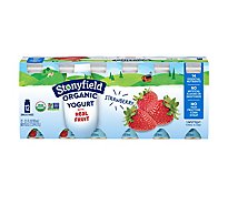 Stonyfield Organic Strawberry Lowfat Yogurt Smoothies - 12-3.1 Oz