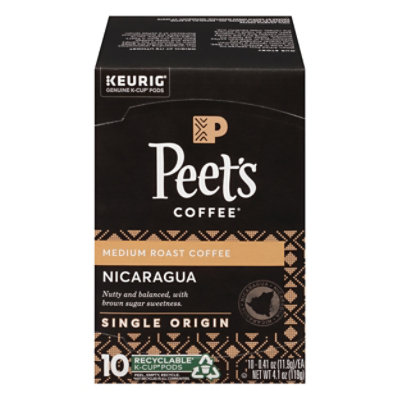 Peet's Coffee Single Origin Nicaragua Medium Roast K Cup Pods - 10 Count