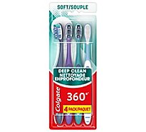 Colgate 360° Manual Toothbrush with Tongue and Cheek Cleaner Soft - 4 Count