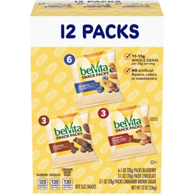 belVita Snacks Bite Blueberry Chocolate Cinnamon Brown Sugar 12 Count - 12 Oz - Image 3