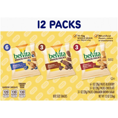 belVita Snacks Bite Blueberry Chocolate Cinnamon Brown Sugar 12 Count - 12 Oz - Image 6