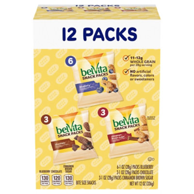 belVita Snacks Bite Blueberry Chocolate Cinnamon Brown Sugar 12 Count - 12 Oz - Image 1