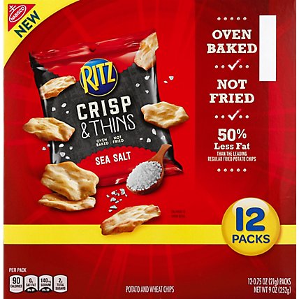 Ritz Crisp & Thin Crackers Sea Salt 12x9 Ounces - 9 Oz - Image 2