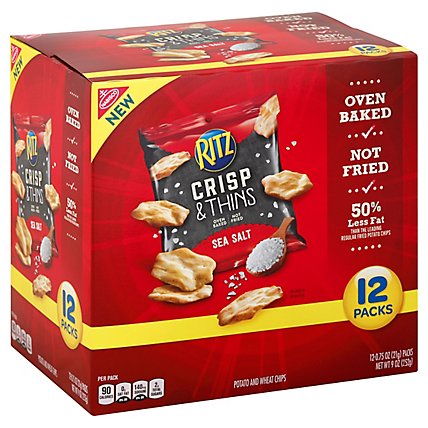 Ritz Crisp & Thin Crackers Sea Salt 12x9 Ounces - 9 Oz - Image 1
