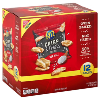 Ritz Crisp & Thin Crackers Sea Salt 12x9 Ounces - 9 Oz