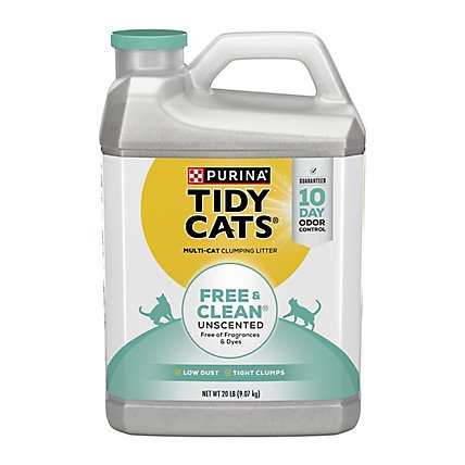 Purina Tidy Cats Cat Litter Clumping Free & Clean For Multiple Cats Unscented Jug - 20 Lb - Image 1