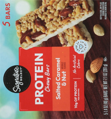 Signature Select Bars Protein Chewy Salted Caramel & Nut - 7.1 Oz - Safeway