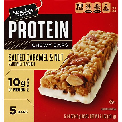 Signature Select Bars Protein Chewy Salted Caramel & Nut - 7.1 Oz - Image 2