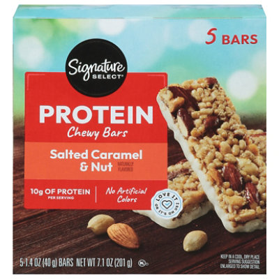 Signature SELECT Bars Protein Chewy Salted Caramel & Nut - 7.1 Oz - Image 2