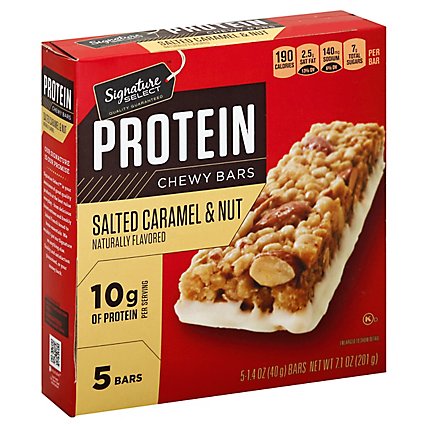 Signature Select Bars Protein Chewy Salted Caramel & Nut - 7.1 Oz - Image 1
