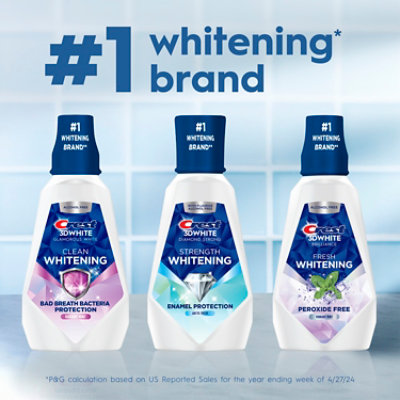 Crest 3D White Brilliance Alcohol Free Clean Mint Whitening Mouthwash - 33.8 Fl. Oz. - Image 7