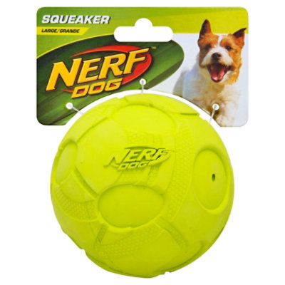 Nerf Dog Toy Squeaker Ball Large Green Card Each tomthumb