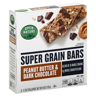 Open Nature Bars Super Grain Peanut Butter Dark Chocolate - 6 Oz