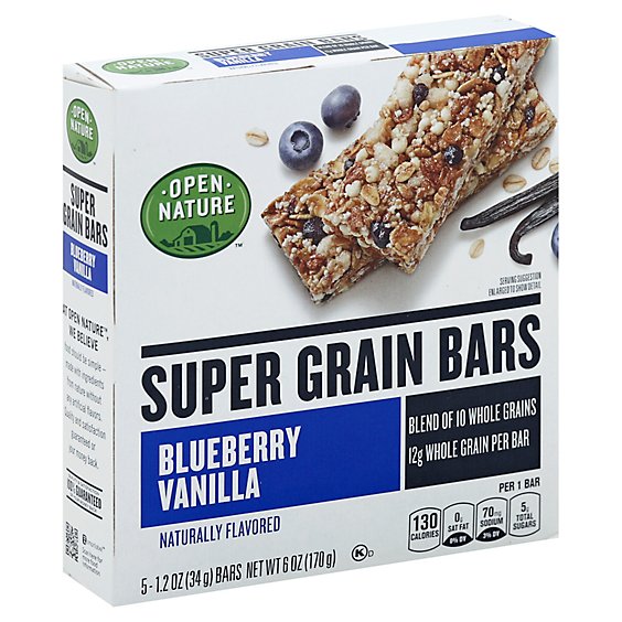 Open Nature Bars Super Grain Blueberry Vanilla - 6 Oz