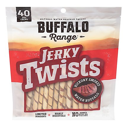 Buffalo Range Dog Treats All Natural Buffalo Rawhides Jerky Twists Bag 36 Count - 10.25 Oz - Image 3