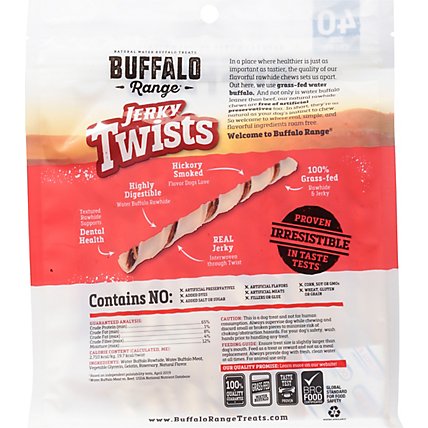 Buffalo Range Dog Treats All Natural Buffalo Rawhides Jerky Twists Bag 36 Count - 10.25 Oz - Image 5