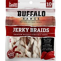 Buffalo Range Dog Treats All Natural Buffalo Rawhides Jerky Braids Bag 10 Count - 9.25 Oz - Image 2