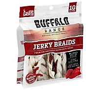 Buffalo Range Dog Treats All Natural Buffalo Rawhides Jerky Braids Bag 10 Count - 9.25 Oz