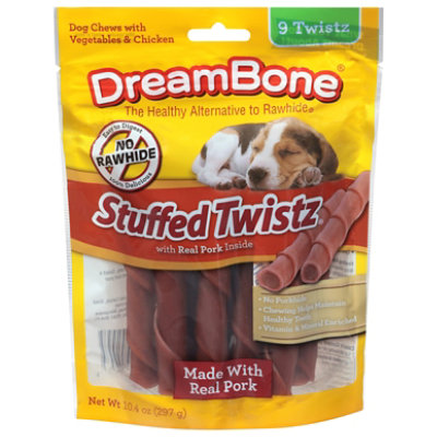 DreamBone Stuffed Twistz Vegetable, Chicken & Pork Rawhide-Free Dog Chews 9 Count Bag - 10.6 Oz - Image 2
