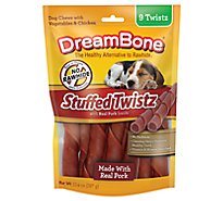 DreamBone Dog Chews Vegetable & Chicken Stuffed Twistz 9 Count - 10.6 Oz