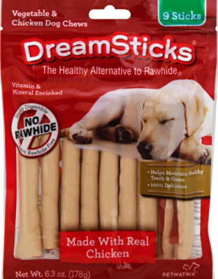 DreamBone DreamSticks With Real Chicken Rawhide-Free Chews For Dogs 9 Count Bag - 6.4 Oz - Image 2