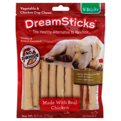 DreamBone DreamSticks With Real Chicken Rawhide-Free Chews For Dogs 9 Count Bag - 6.4 Oz - Image 1