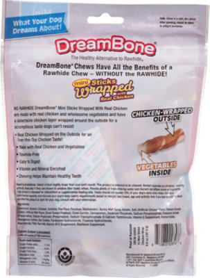 DreamBone Dog Chews No Rawhide Vegetable & Chicken Sticks Mini Chicken Wrapped 15 Count - 6.6 Oz - Image 5