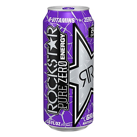 Rockstar Energy Drink Grape Pure Zero Can - 16 Fl. Oz.