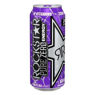 Rockstar Energy Drink Grape Pure Zero Can - 16 Fl. Oz.