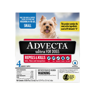 Advecta Ultra Flea And Tick Protection for Small Dogs Topical Dog Flea Prevention - 4 Count