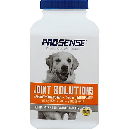 Pro-Sense Joint Solutions Advance Strength Glucosamine 650 mg Chewable Tablets Bottle - 60 Count - Image 2